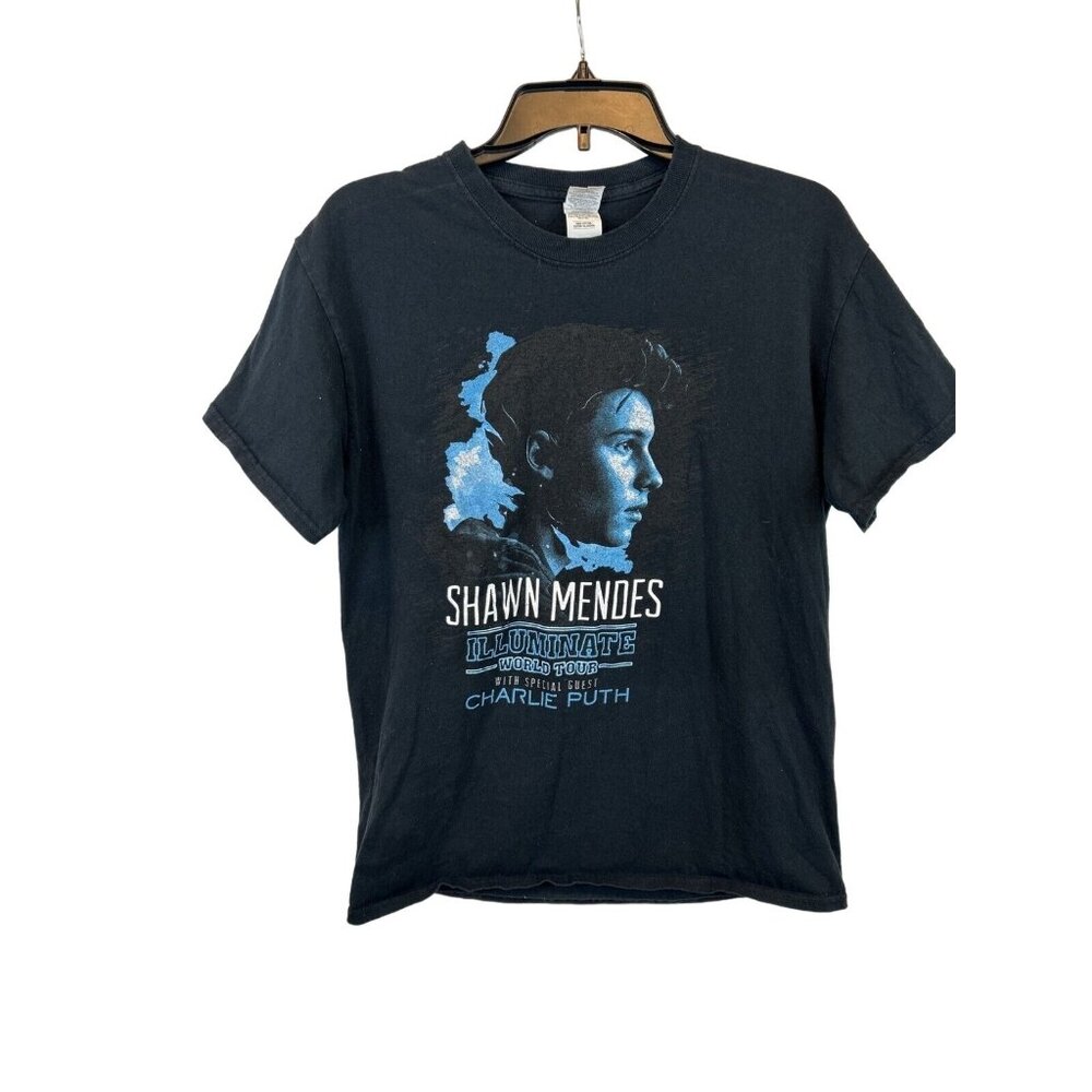 Shawn Mendes‎ Illuminate World Tour Shirt Mens Medium Charlie Puth Concert Black